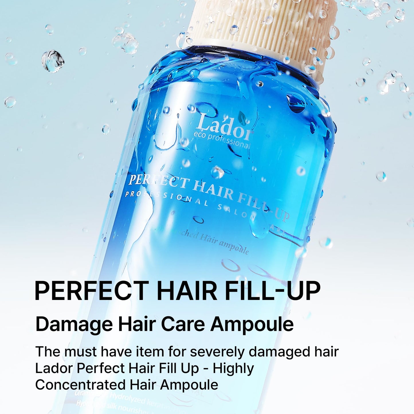LADOR Perfect Hair Fill-Up Original 3 Seconds Intensive Keratin Treatment w/Protein for Bleached Frizzy Damaged Dry Hair Care Korean Deep Conditioner
