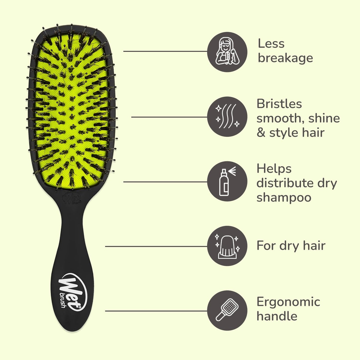 Wet Brush Shine Enhancer Hair Brush, Purple | Ultra-Soft IntelliFlex & Natural Boar Bristles | Smooth, Shiny Hair for All Types, Wet or Dry