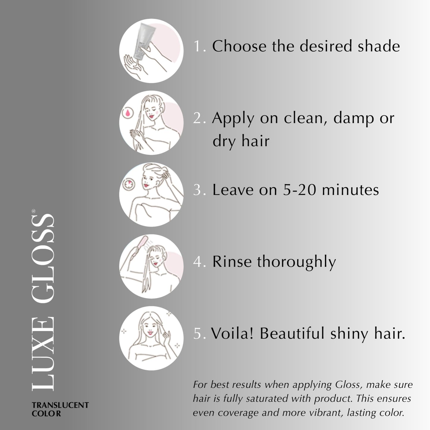 ECRU New York LUXE GLOSS Hair Gloss for Enhanced Color and Glass-Like Shine, Clear