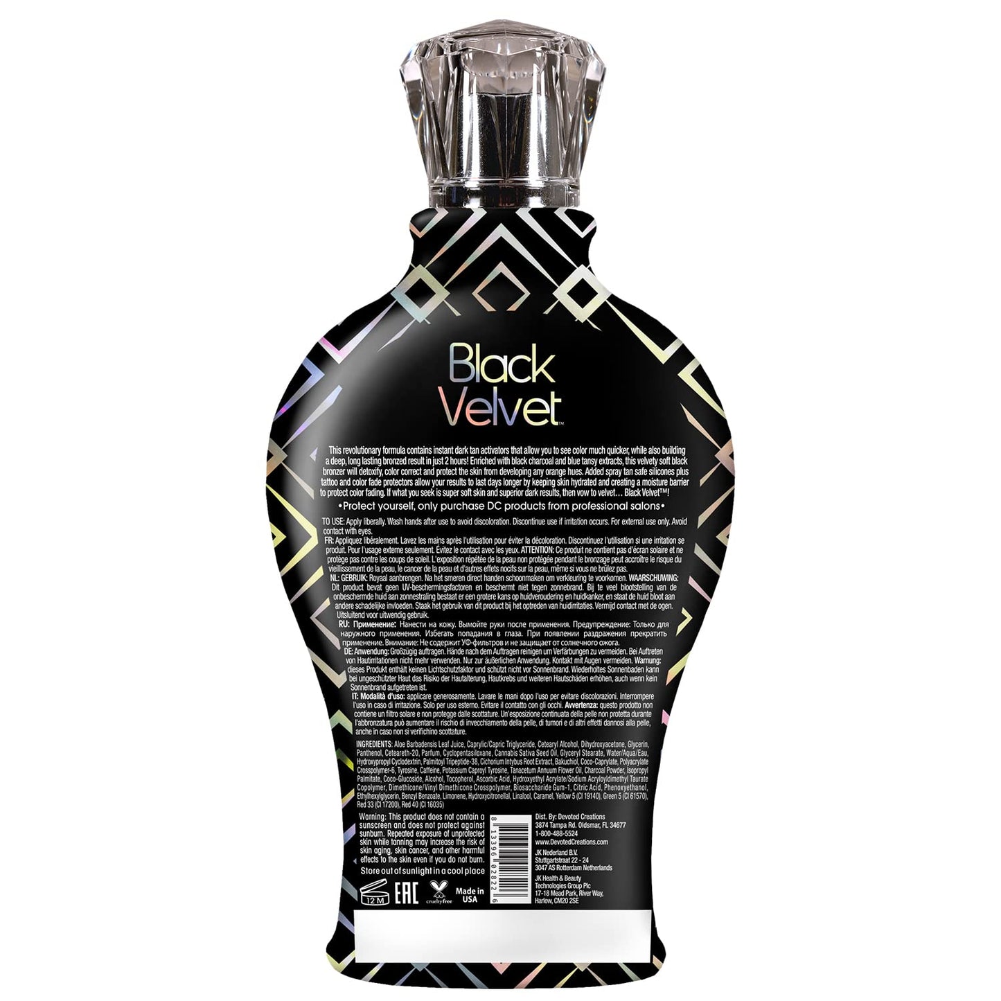 Devoted Creations Black Velvet Anti-Orange Mattifying Black Bronzer Tanning Lotion 12.25 oz