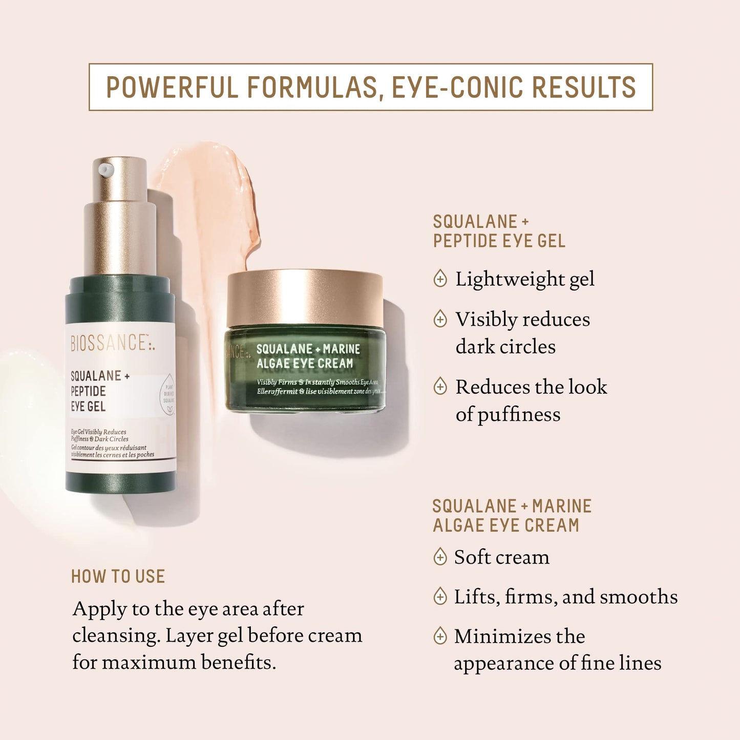 BIOSSANCE Squalane & Marine Algae Eye Cream – Hydrating Anti-Aging Treatment for Fine Lines, Wrinkles & Puffiness, 0.5 oz