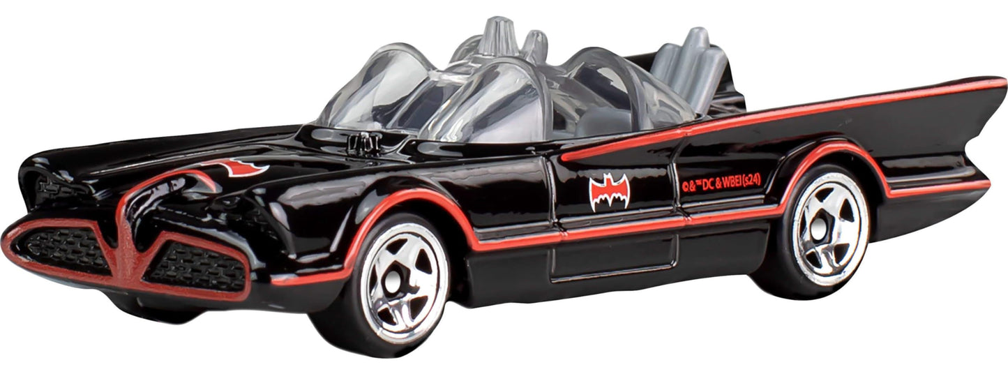 Hot Wheels 1:64 Scale Die-Cast Toy Cars, Set of 5 Batman 85th Anniversary Vehicles Featuring 5 Different Batmobile Replicas in Commemorative Packaging