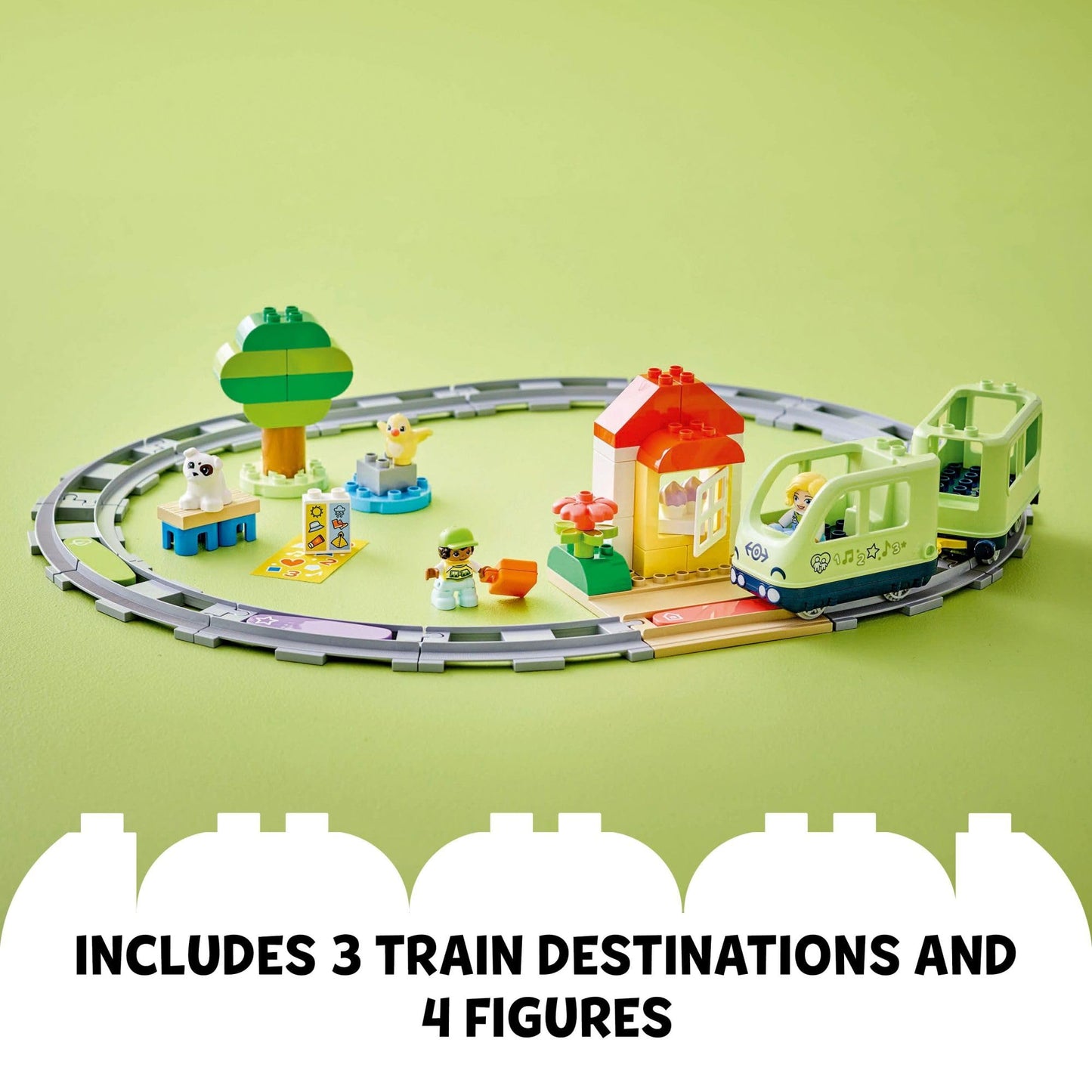 LEGO DUPLO Town Interactive Adventure Train Set for Toddlers 2+ with Lights & Sounds – Educational Building Toy, Birthday & Holiday Gift