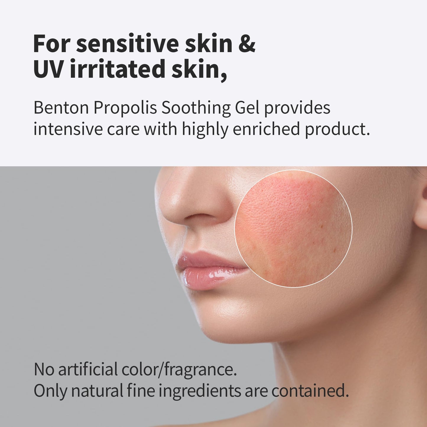 BENTON Aloe Propolis Soothing Gel 3.38 fl oz – Organic Aloe Vera Gel for Face, Sunburn Relief, After Sun Care & Travel-Size Moisturizer