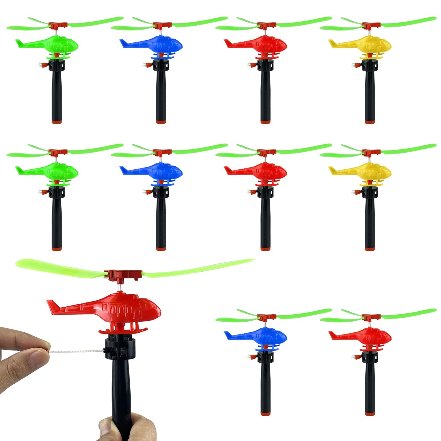 XIPEGPA 10PCS Flying Helicopter Planes Toys, 360° Rotating Airplanes for Kids, Goodie Bag Stuffers, Classroom Prizes, Bulk Party Favors