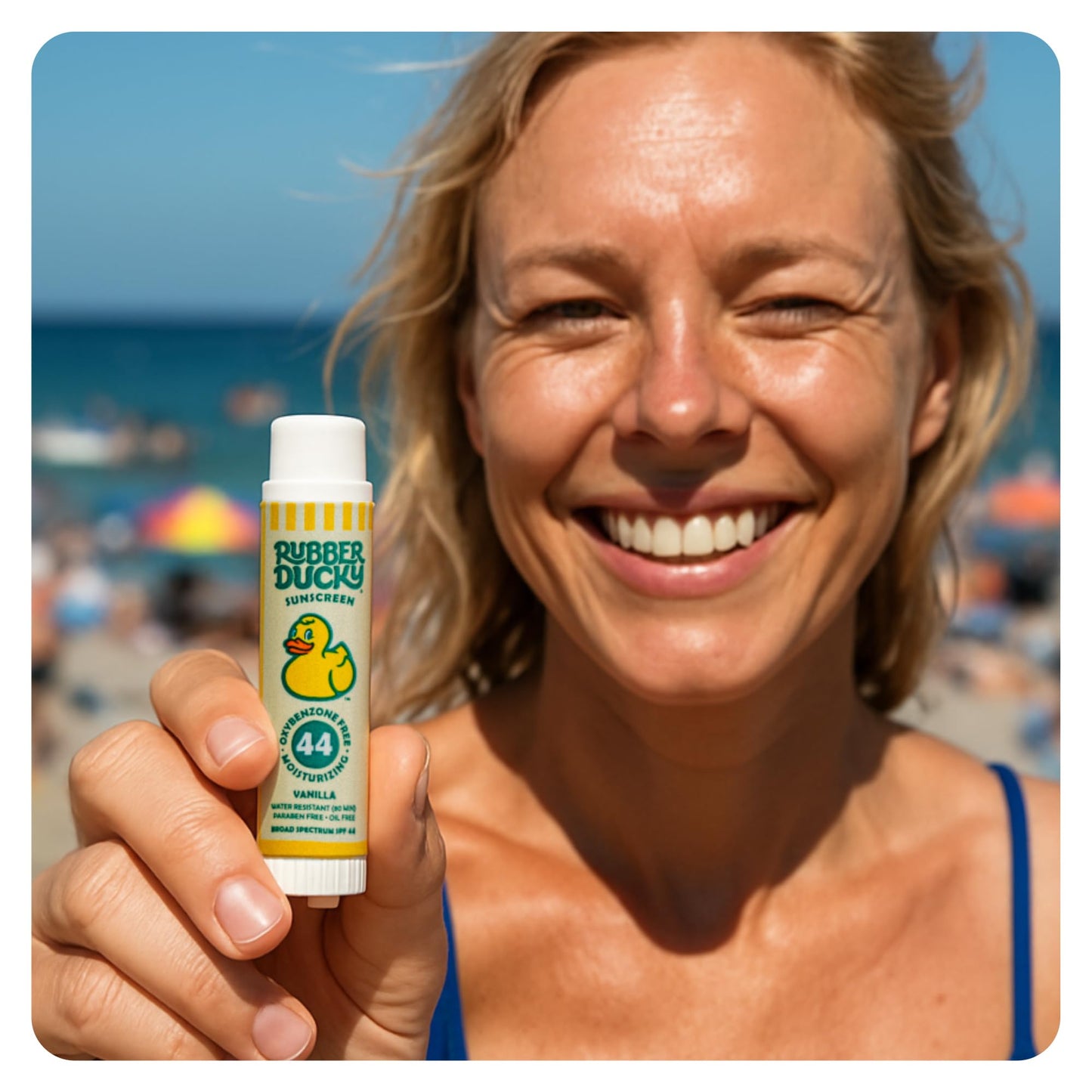 Rubber Ducky SPF 44 Lip Balm – Vegan, Water-Resistant, Untinted Vanilla Flavor with Vitamin E – Broad Spectrum All-Season Lip Sunscreen