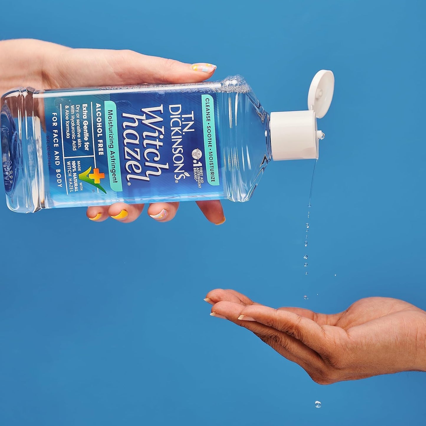 T.N. Dickinson's Alcohol-Free Witch Hazel Astringent – 100% Natural, Hydrates & Soothes Face & Body, 16 Fl Oz