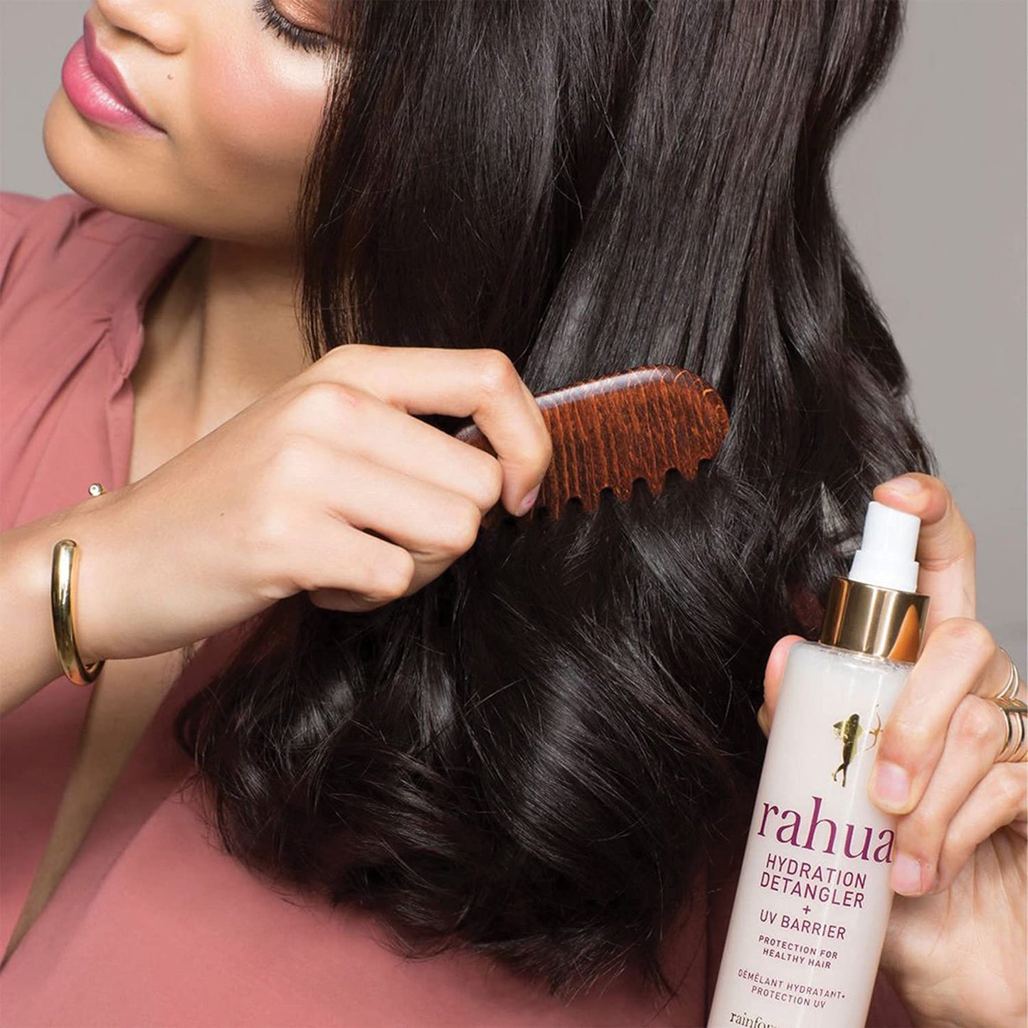 Rahua Hydration Detangler Spray + UV Barrier | Vegan Leave-In Conditioner for Shine, Damage Protection, Frizz & Humidity Control | 6.5 Fl Oz