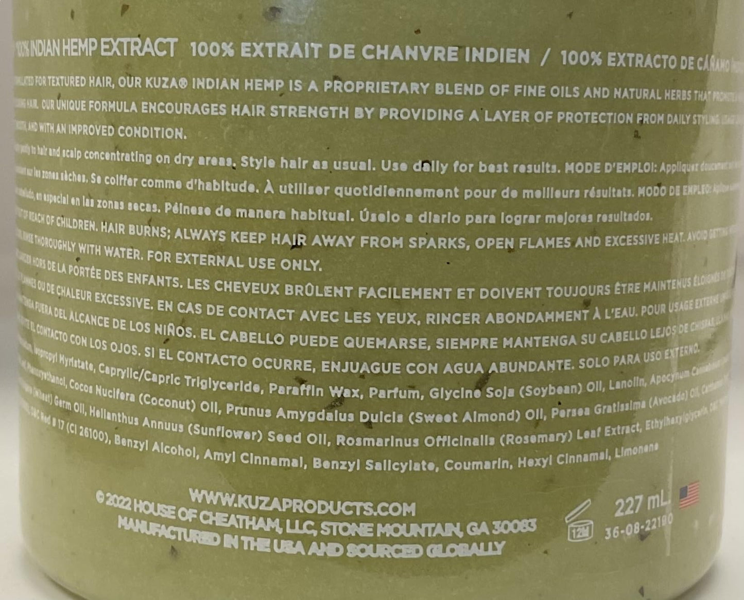 Kuza Indian Hemp with Chebe Hair & Scalp Treatment - for Healthy Hair Retention - 7.7 oz