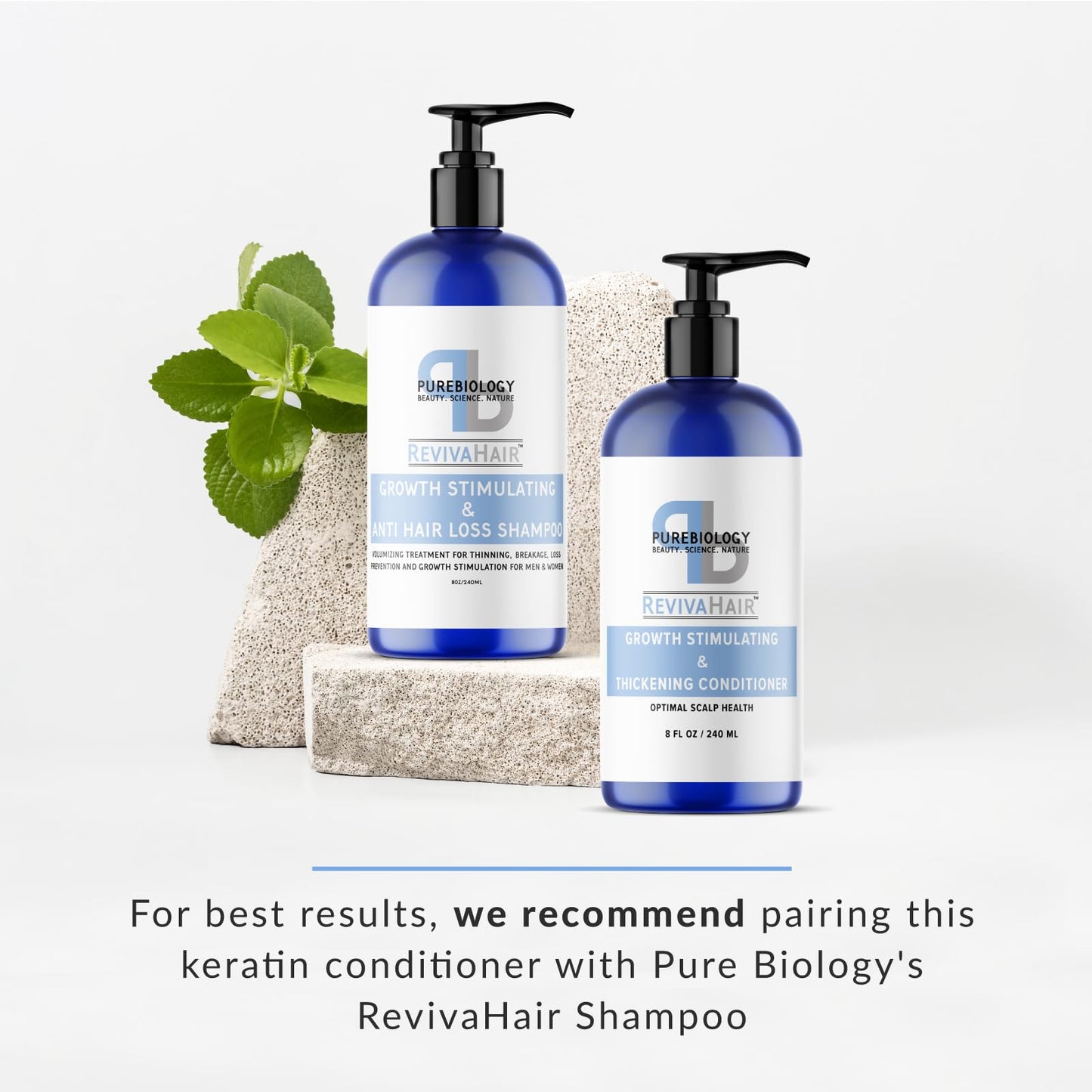 Pure Biology 8 Fl Oz Biotin Volumizing Hair Conditioner with Coconut, Argan & Rosemary Oils for Thinning and Dry Hair