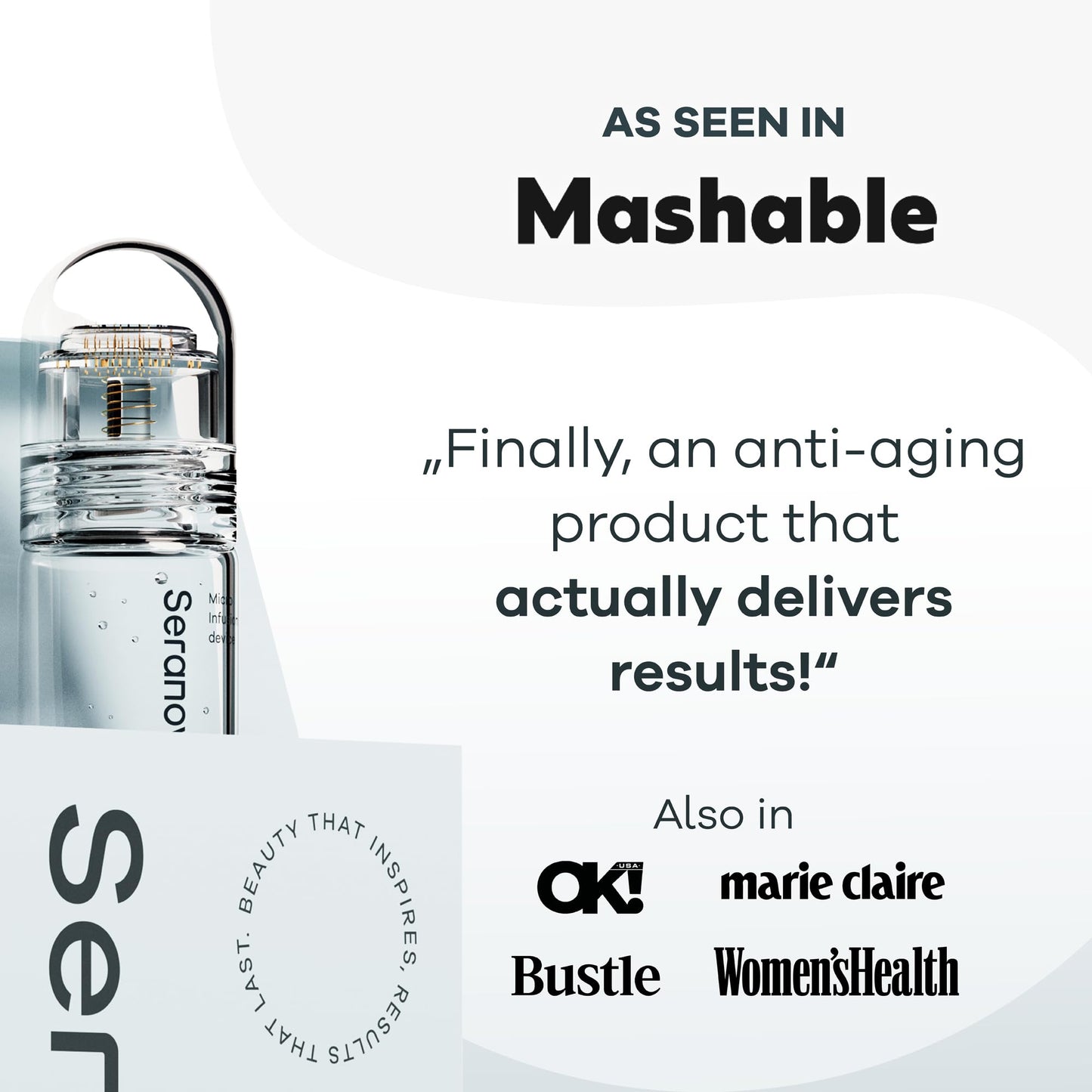 Seranova Micro Infusion Stamp 0.05mm for Face & Neck with Hyaluronic Acid & Collagen Peptide Serum – 3-Month At-Home Skin Care