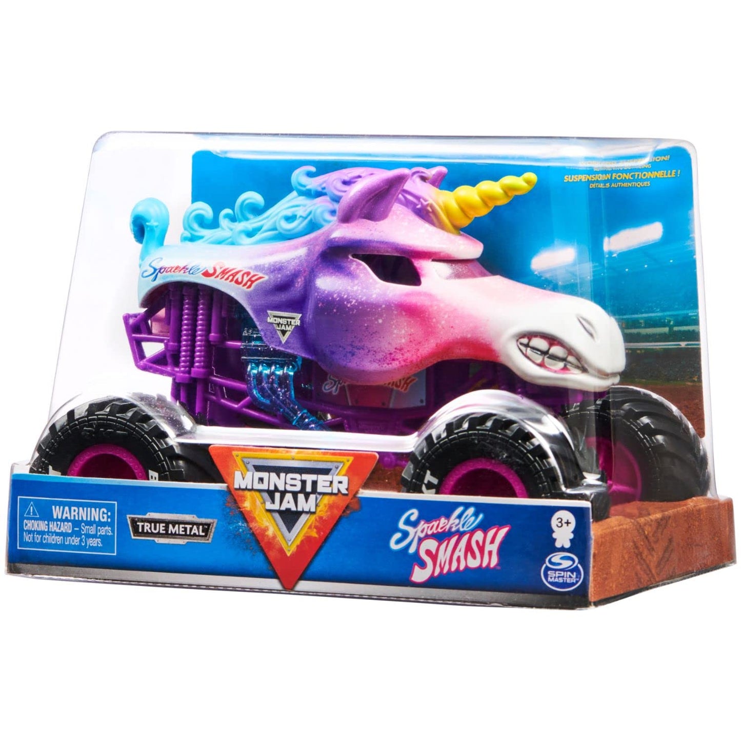 Monster Jam, Official Sparkle Smash Monster Truck, Collector Die-Cast Vehicle, 1:24 Scale