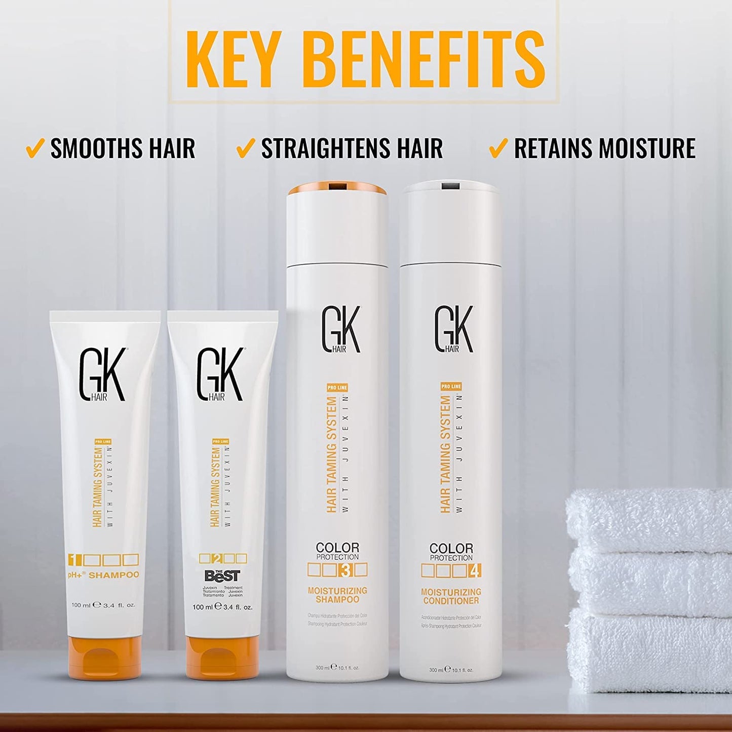 GK HAIR The Best Keratin Treatment Kit (10.1 Fl Oz) | Professional Brazilian Blowout for Smooth, Frizz-Free, Silky Straight Hair