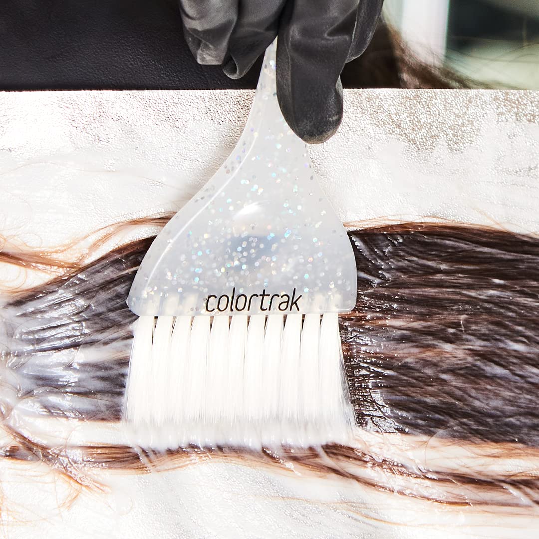 Colortrak Galaxy Glitter Hair Color Brush Set – 2-Piece Highlighting & Coloring Kit with Wide Soft & Stiff Bristle Brushes for Large Sections