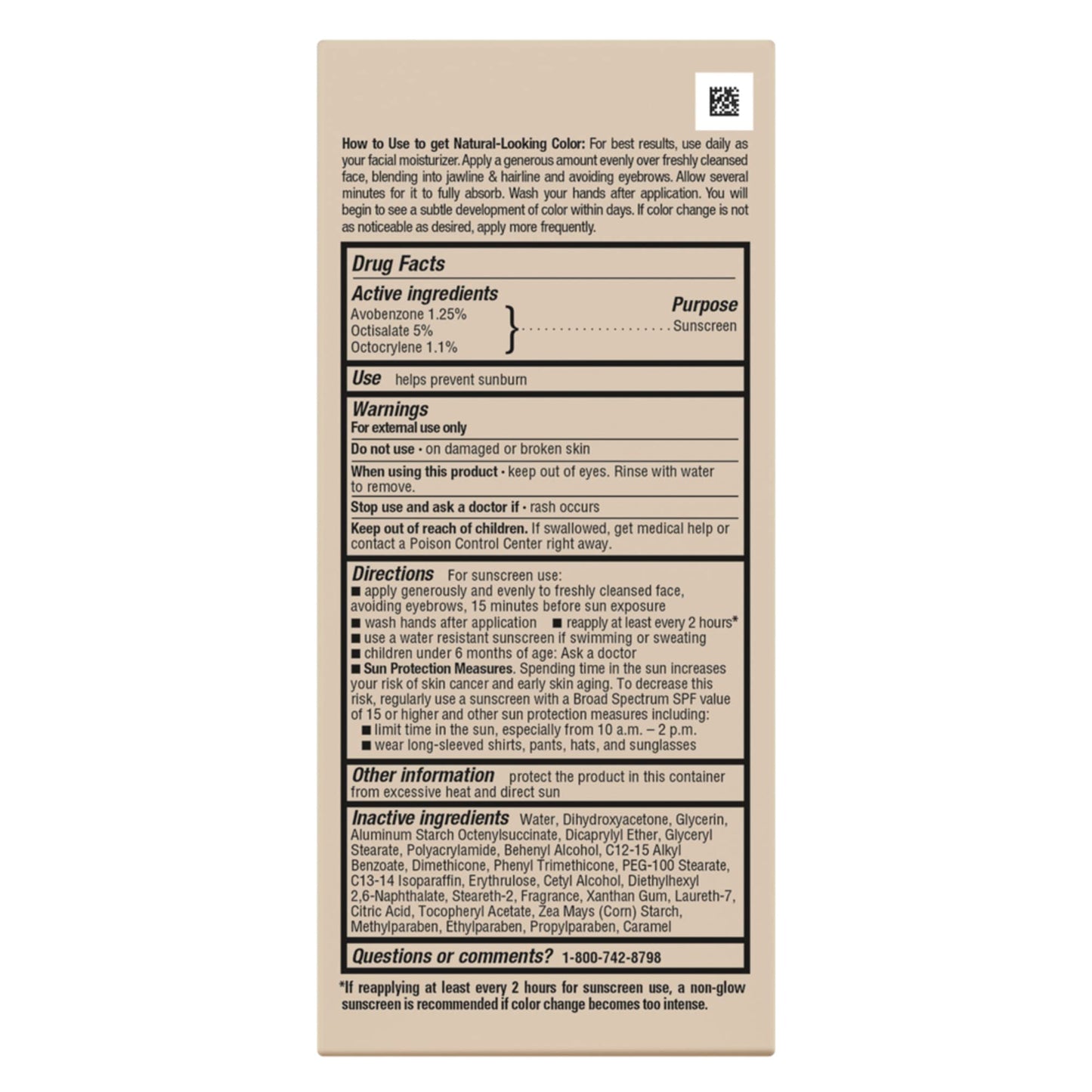 Jergens Natural Glow Face Self Tanner SPF 20, Oil-Free Daily Moisturizer for Medium to Deep Skin, Sunless Tan & UV Protection, 2 Oz (2 Pack)