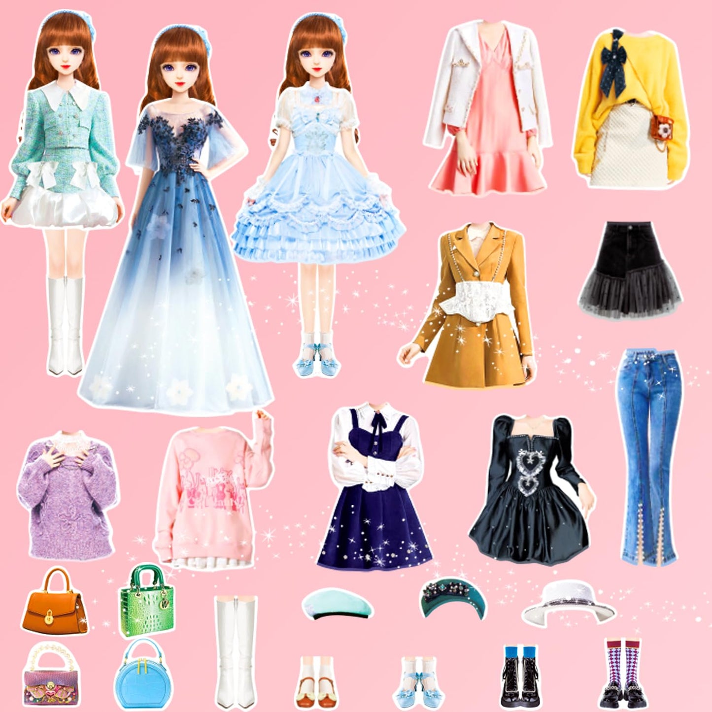 Magnetic Dress Up Dolls Kit – Paper Dolls & Outfits, Pretend Play Set for Girls 4+, Travel, Road Trip, Interactive Learning Gift