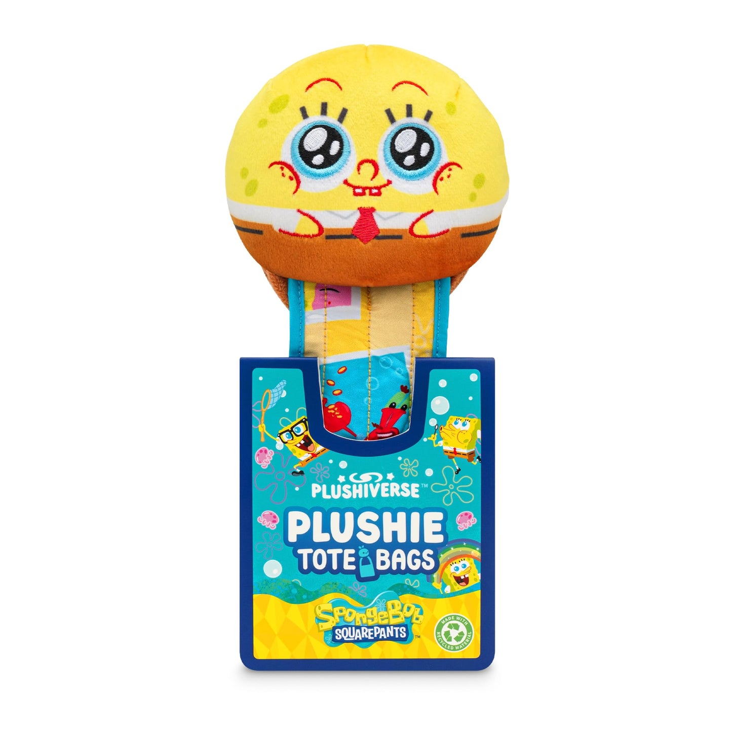 TeeTurtle SpongeBob Plushie Tote Bag – Amazon Exclusive Bikini Bottom Buddies, Official Kawaii Foldable Shoulder Bag