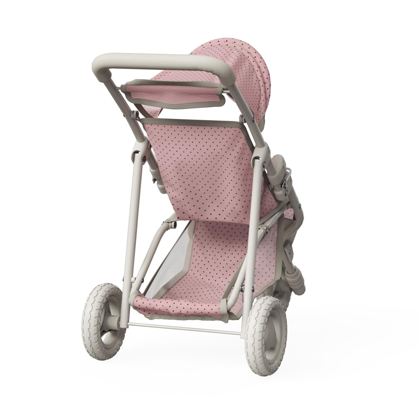 Olivia's Little World Doll Jogging-Style Stroller with Canopy, Storage Underneath, Pink and Cream and Gray