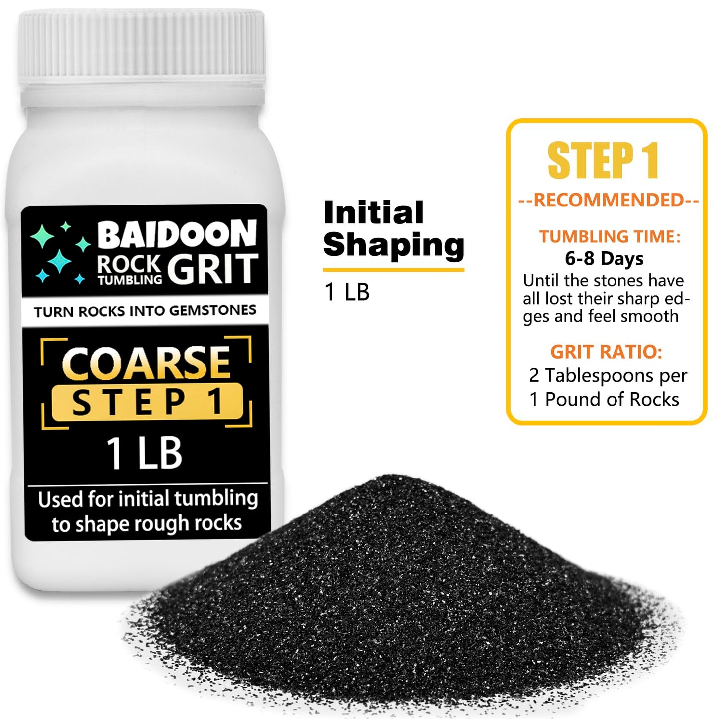 6-in-1 Rock Tumbler Kit – 4-Step Grit, Ceramic Refill, 9 Rocks, Polish & Accessories for Complete Rock Tumbling Fun