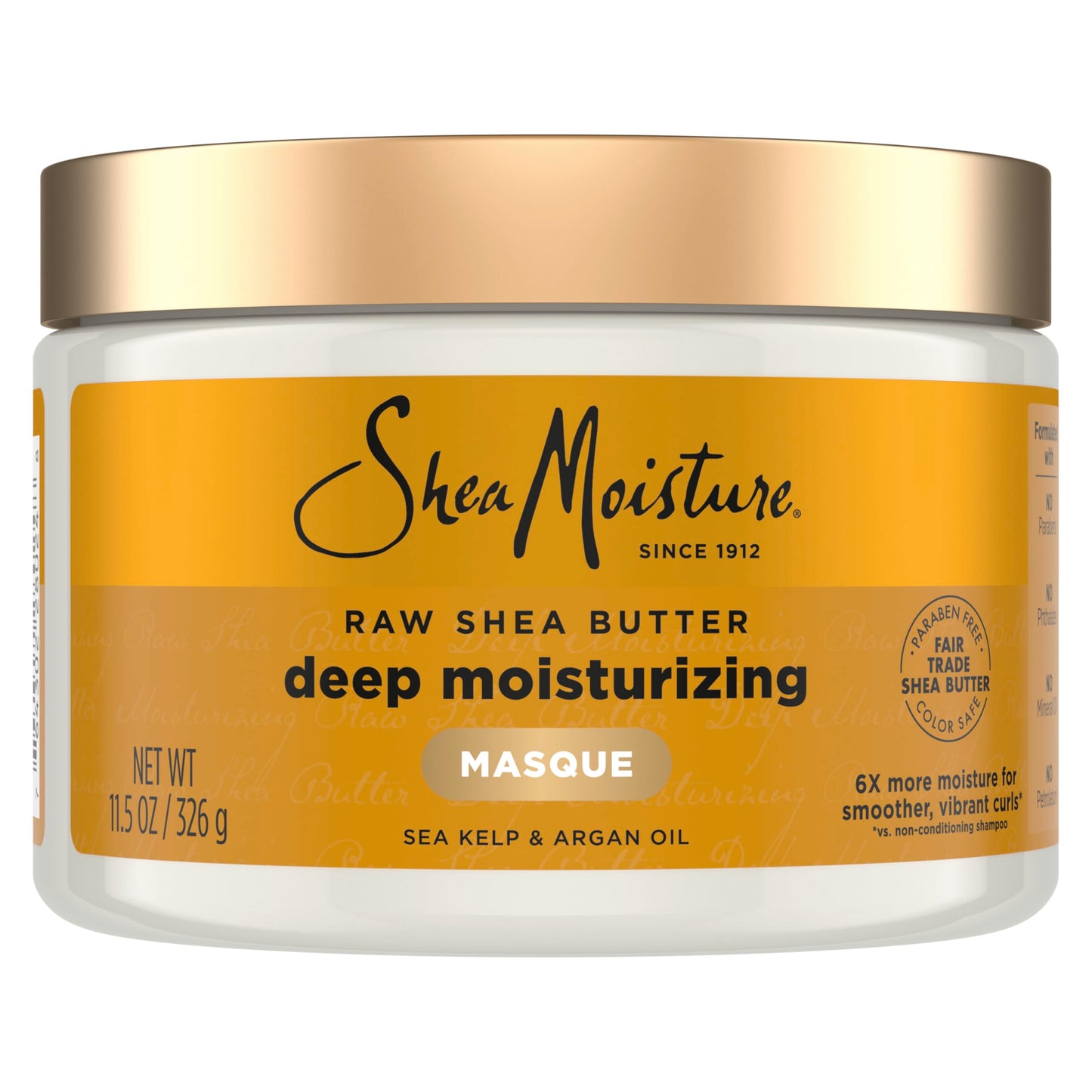 SheaMoisture Raw Shea Butter Deep Moisturizing Hair Masque 11.5 oz | Deep Conditioner for Curly Hair | Hydrating, Organic & Cruelty-Free
