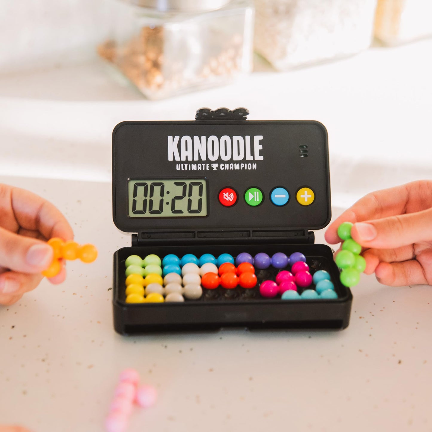 Kanoodle Ultimate Champion – 3D Brain Teaser Puzzle with Timer, Handheld Travel Logic Game for Single Player, Gift for Ages 7+