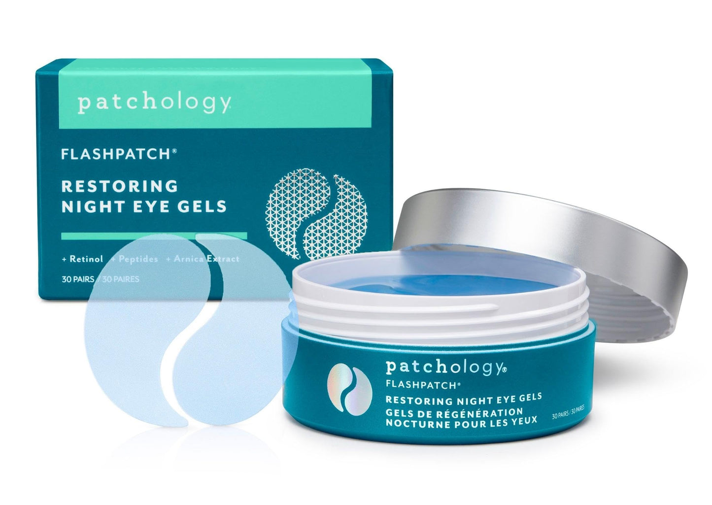 Patchology Restoring Eye Gel Patches with Retinol & Collagen - Anti-Aging Eye Masks for Dark Circles, Puffy Eyes & Wrinkles, 30 Pairs
