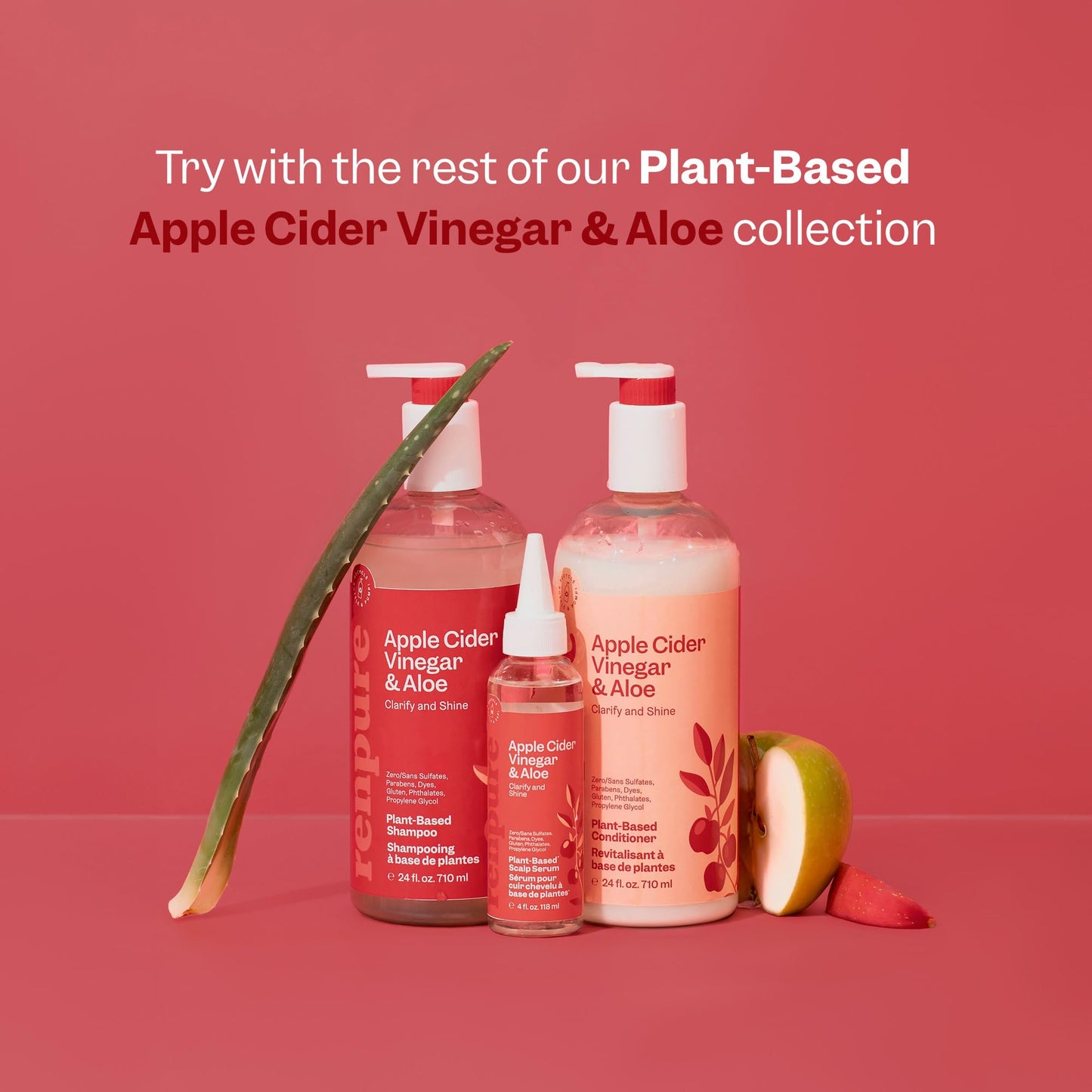 Renpure Apple Cider Vinegar Scalp Serum – Detox, Balance & Hydrate for Softer, Shinier Hair – Soothes Itchy Scalp with Ginger & Peppermint – 4 Fl Oz