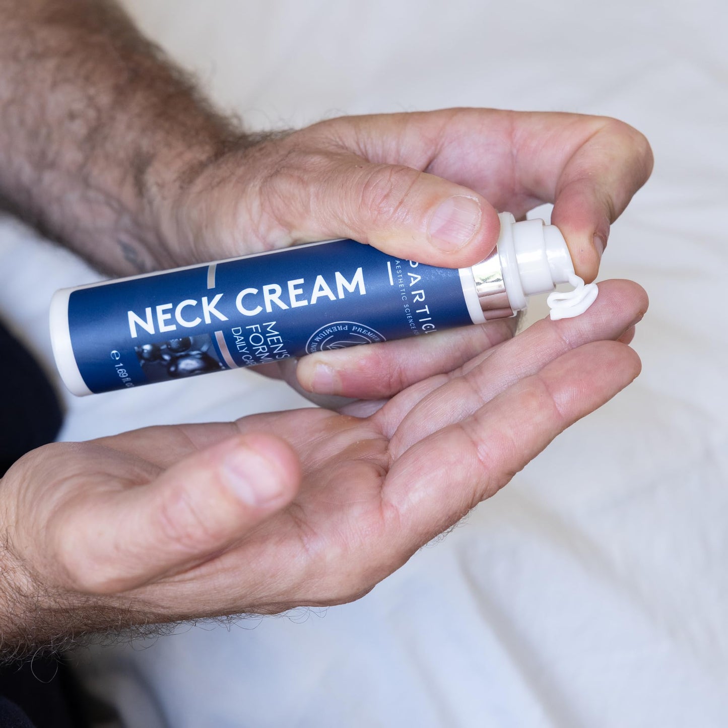 Particle Daily Neck Cream for Men – Collagen, Hyaluronic Acid, Retinol, Vitamin E, Moringa & Shea Butter, Hydrating 1.7 fl oz