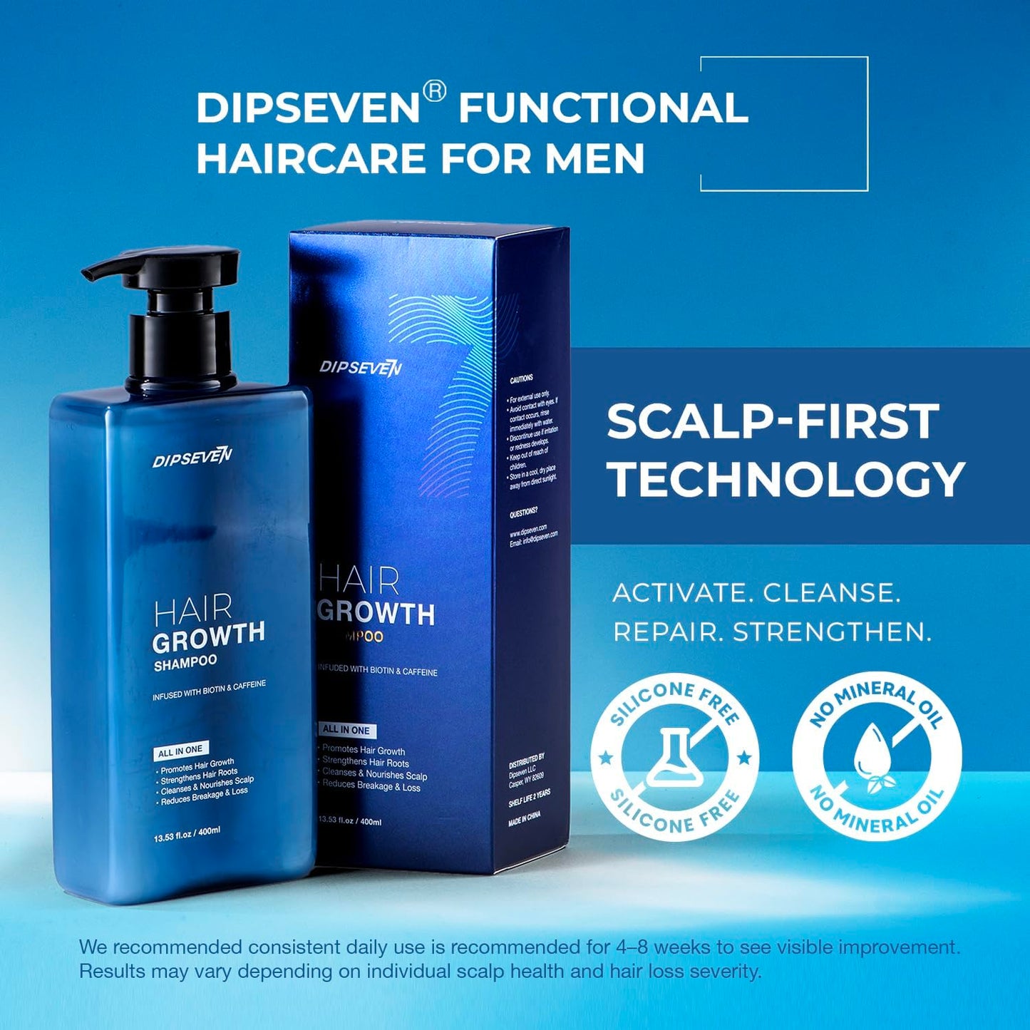 Biotin Hair Growth Shampoo for Men: Root Activator for Thinning Hair, Thickening & Strengthening Formula-DHT Blocker with Tea Tree Oil and Caffeine