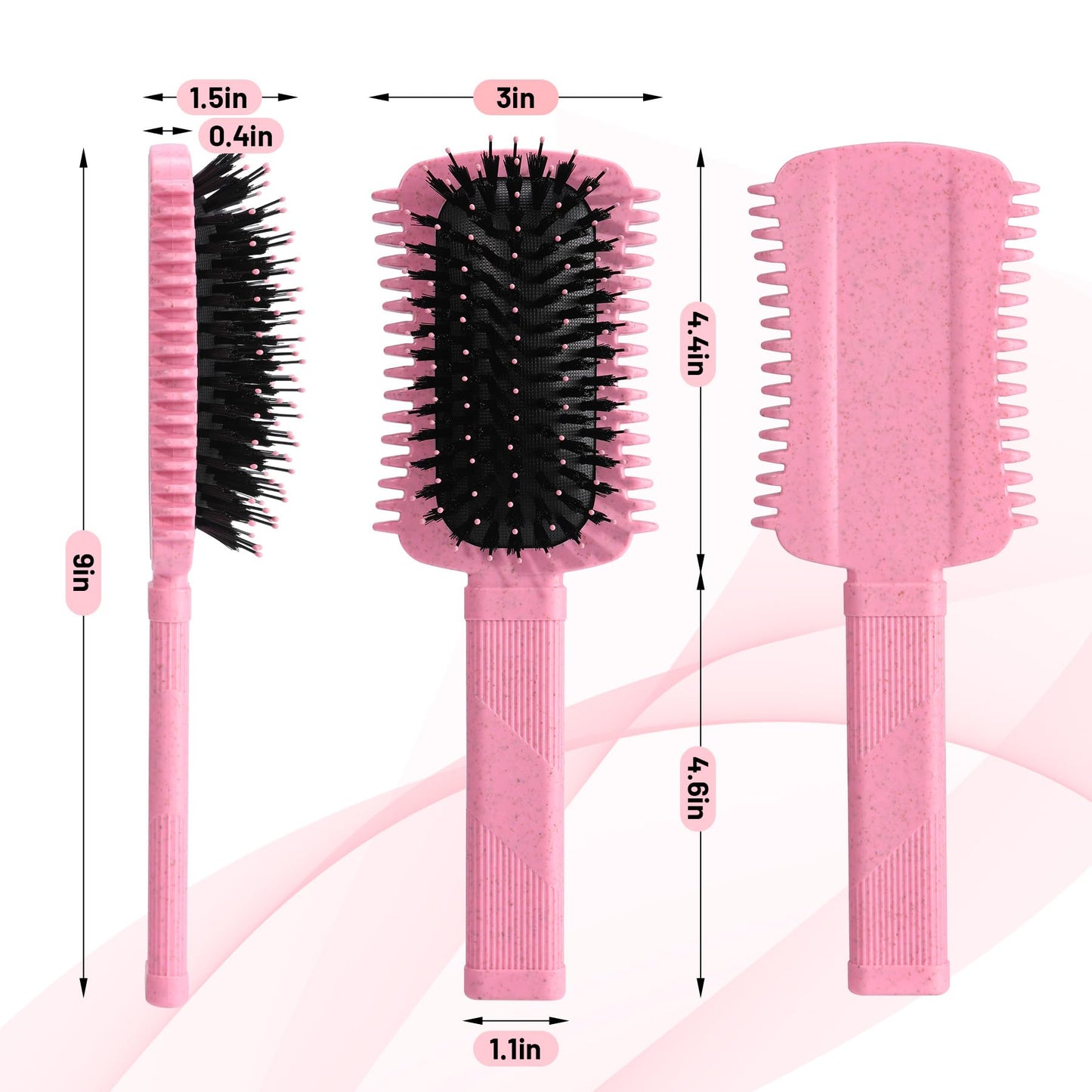 Auhrjomra Curl Defining Brush Pink – Volumizing Curly Hair Brush for Detangling, Shaping & Styling Curls, Waves & Coils, Reduces Frizz