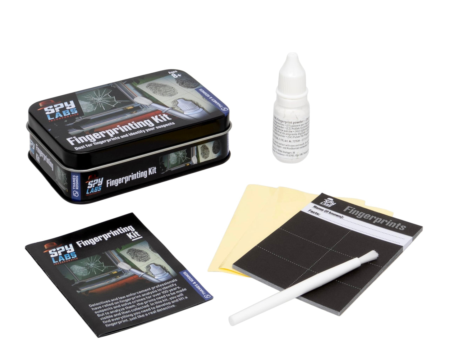 Thames & Kosmos Spy Labs Fingerprinting Kit – Collect, Analyze & Identify Fingerprints | Detective Tools for Young Investigators