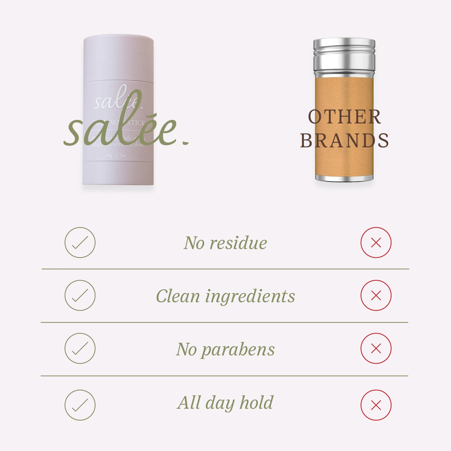 Salée Hair Wax Stick | For Slick Back Ponytails, Taming Flyaways, Frizz Tamer | Non-Toxic Clean Ingredients | Smooth Sleek Hairstyles