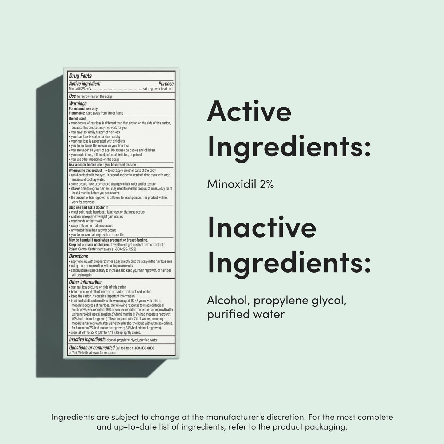 hers Hair Regrowth Treatment - Topical Minoxidil 2% Solution for Women - Supports Thicker, Fuller Hair - Non-Greasy - Unscented, 2 Pack