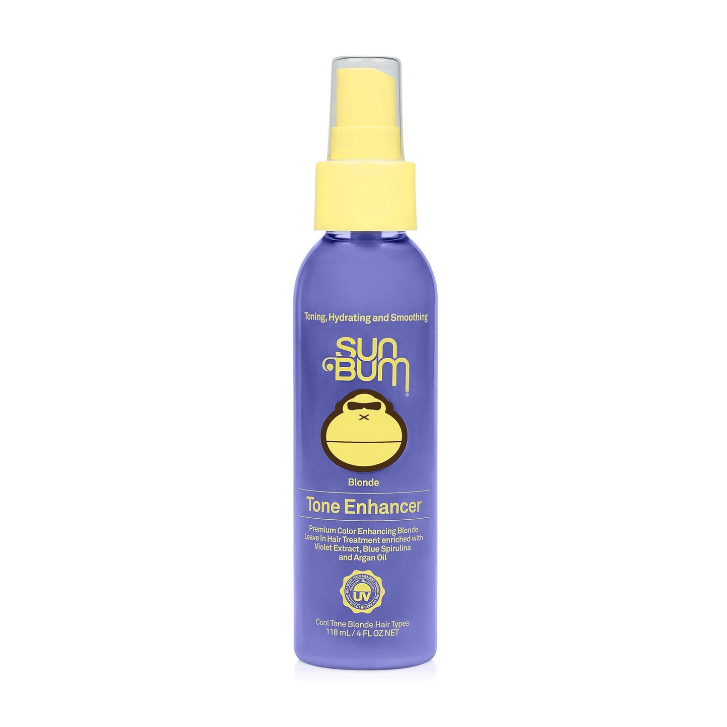 Sun Bum Blonde Tone Enhancer bottle on a white background