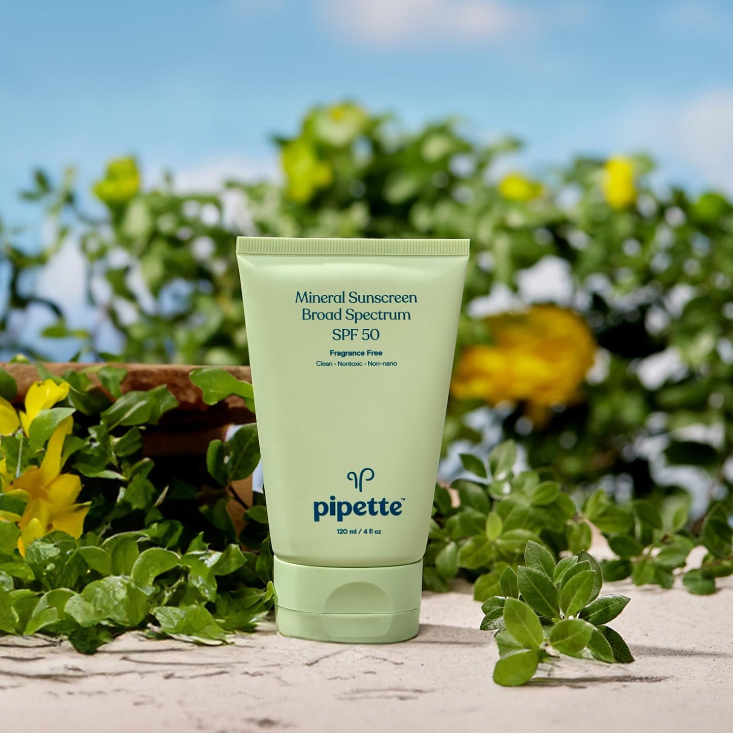 Pipette Mineral Sunscreen SPF 50 for Baby & Kids - Broad Spectrum Non-Nano Zinc Sunblock, Gentle UVB/UVA Protection for Sensitive Skin, 4 fl oz