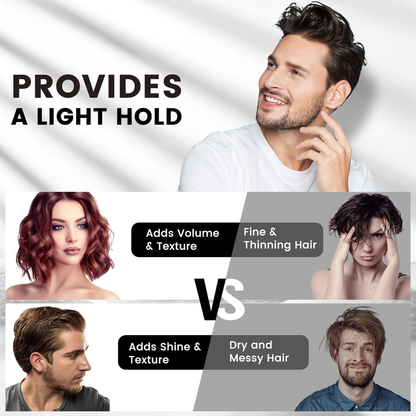 Yansoulir Men's Sea Salt Spray – Natural Hair Texturizer with Sea Salt, Kelp & Aloe Vera for Added Volume, Texture & Soft Hold – 7 oz