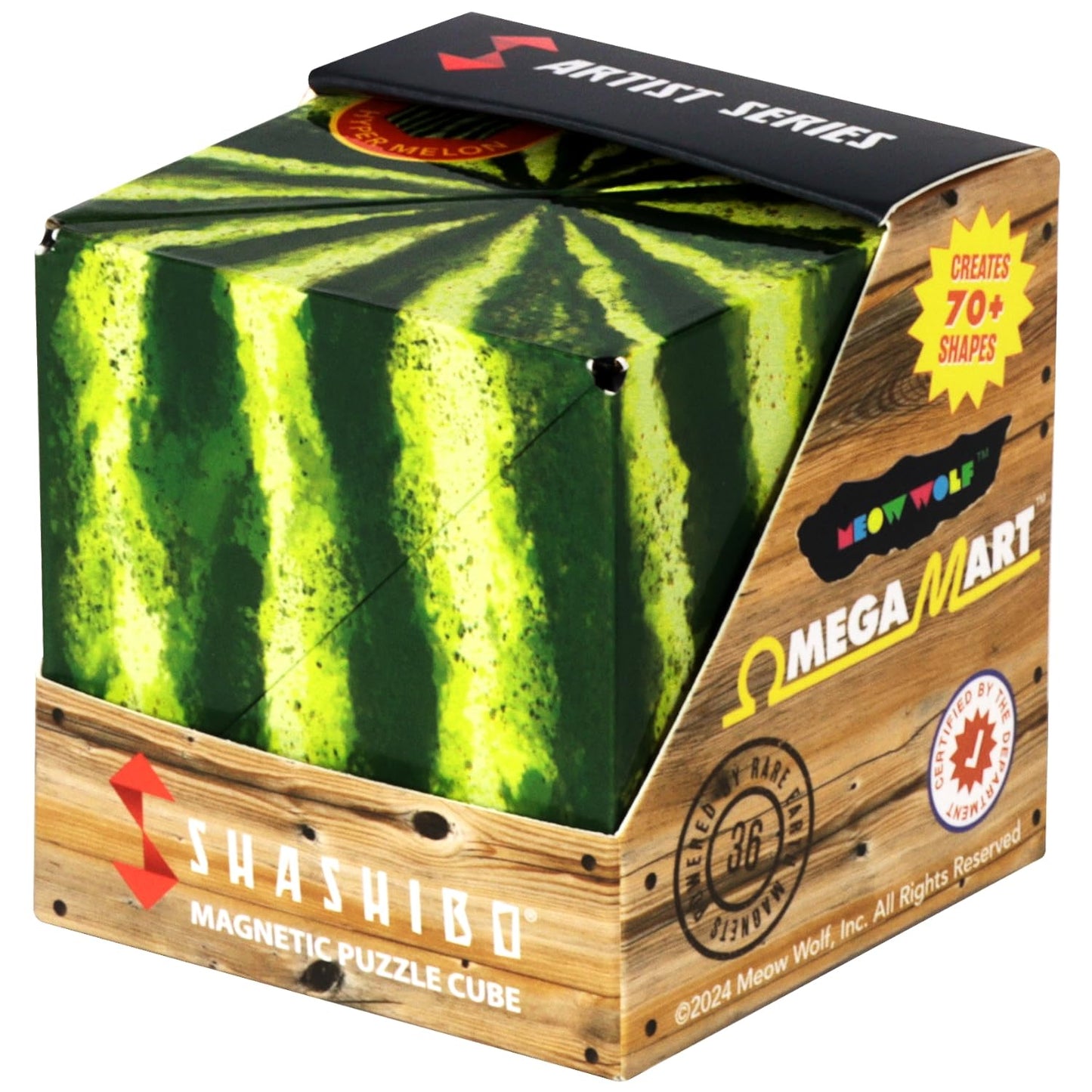 SHASHIBO Shape Shifting Box Fidget Toy, 36 Magnets, Transforms into 70+ Shapes, Sensory & Stress Relief Gift for Kids, Teens & Adults