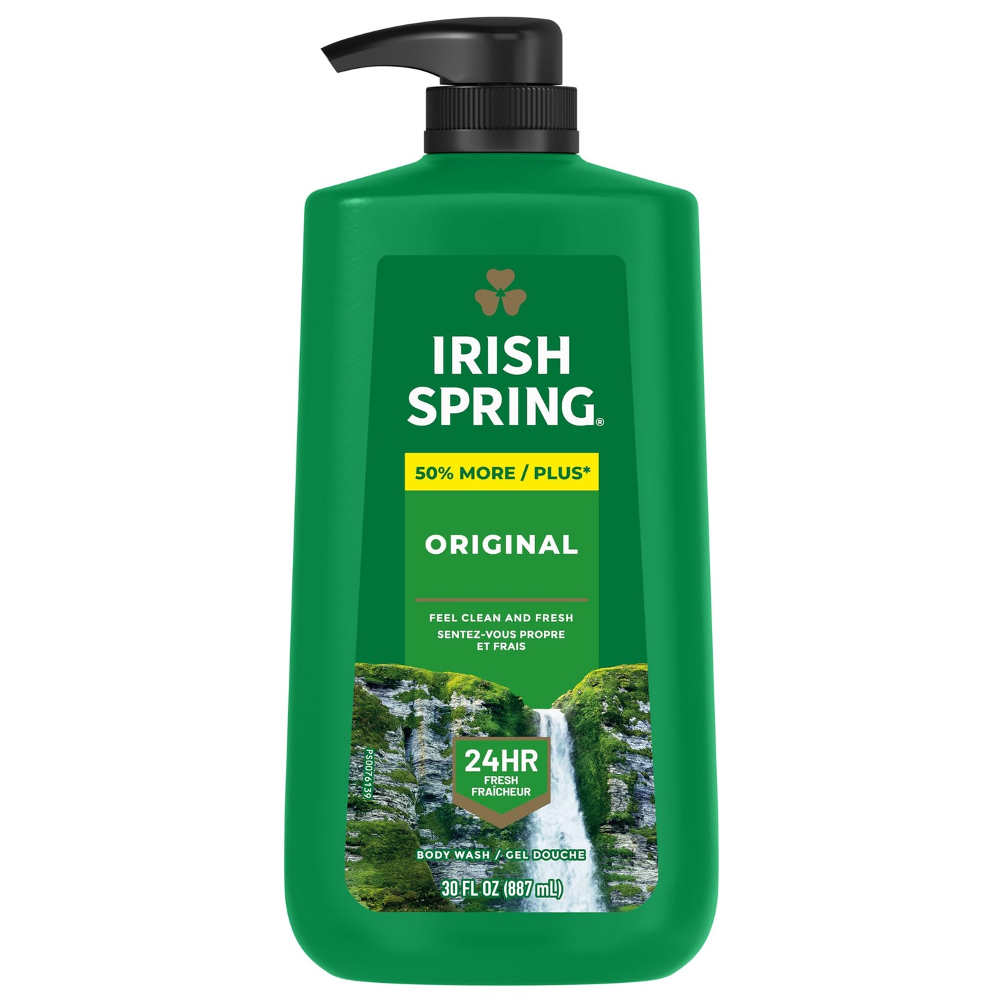 Irish Spring Men's Body Wash Original, 30 fl oz Pump – 24-Hour Freshness, Moisturizing, Paraben-Free, Biodegradable, Cool Fresh Scent