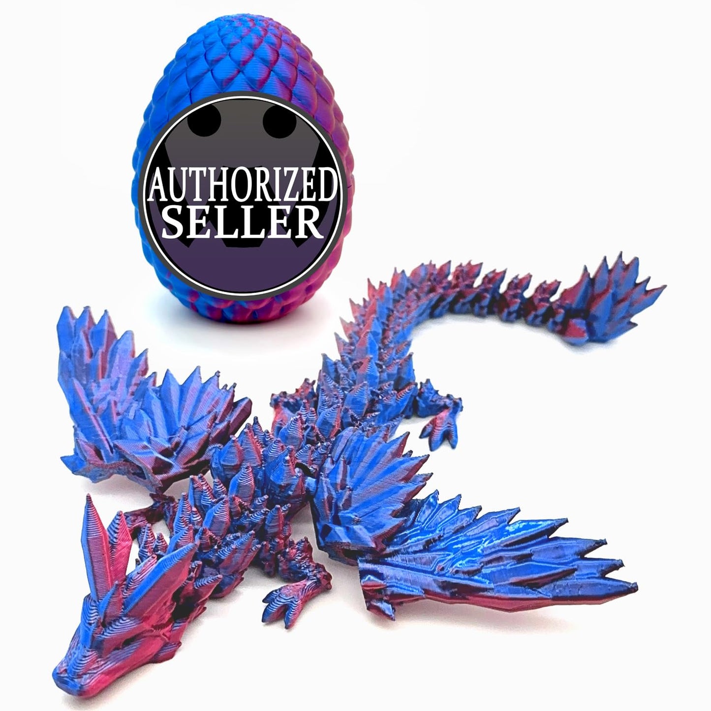 HEZUJ 3D Printed Purple Dragon with Wings & Egg, Surprise Flying Dragon Inside, Articulated Figurine, Kids Gift & Home Decor