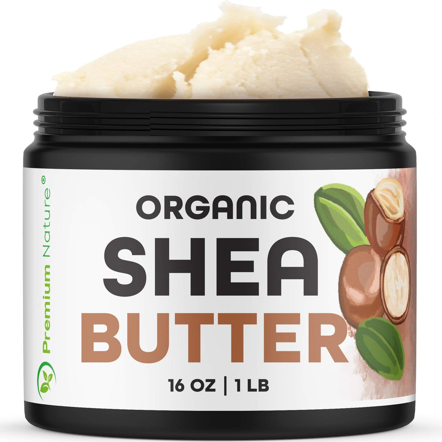 Pure Organic Shea Butter 16oz – Raw, Unrefined, Virgin for Skin, Body, Scar & Stretch Mark Care, African Manteca de Karité