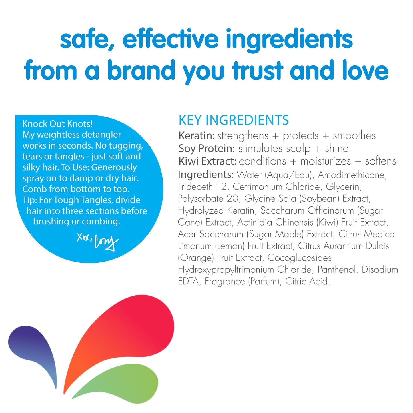 So Cozy Kids Detangler & Leave-In Conditioner Spray – Paraben-Free Formula for Frizzy Hair, Smooth & Manageable Tangle-Free Hair, 8 fl oz