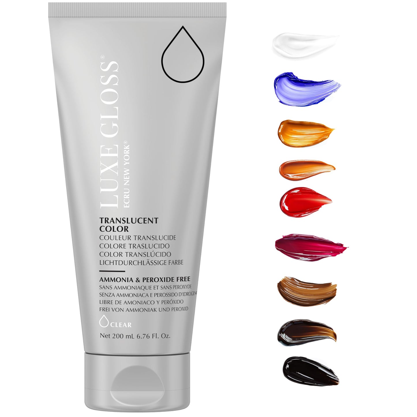 ECRU New York LUXE GLOSS Hair Gloss for Enhanced Color and Glass-Like Shine, Clear