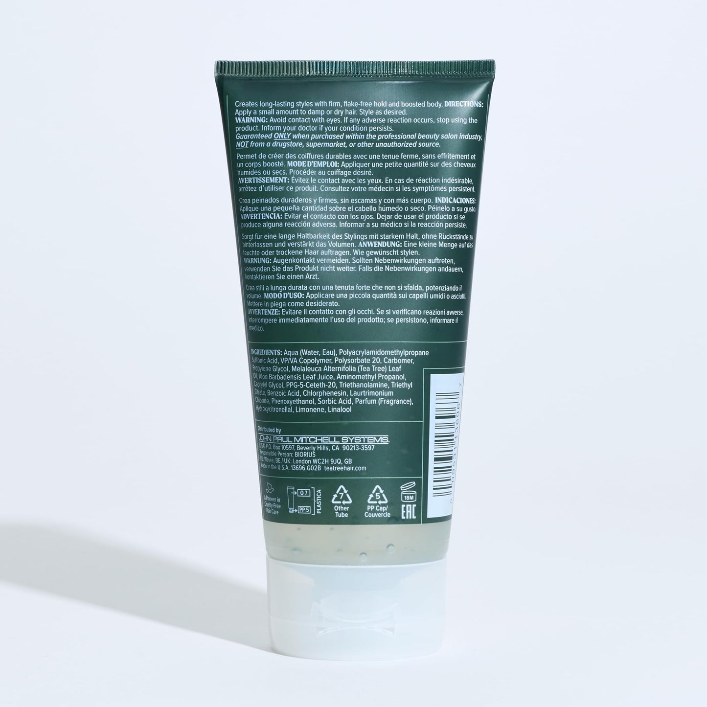 Tea Tree Firm Hold Gel, Hair Gel, Maximum Hold, High-Shine Finish, For All Hair Types, 5.1 fl. oz.