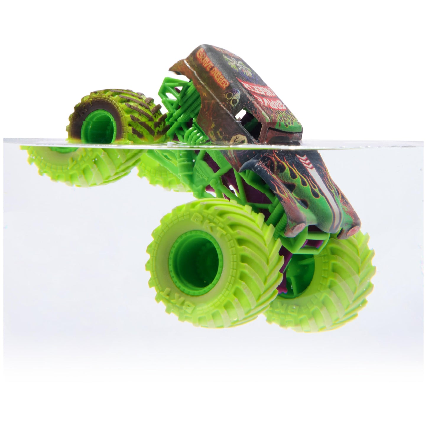Monster Jam Mud Blasters, Grave Digger and Megalodon Color Changing Trucks 2-Pack, 1:64 Die Cast Vehicle, Kids Toys for Boys and Girls 3 and Up