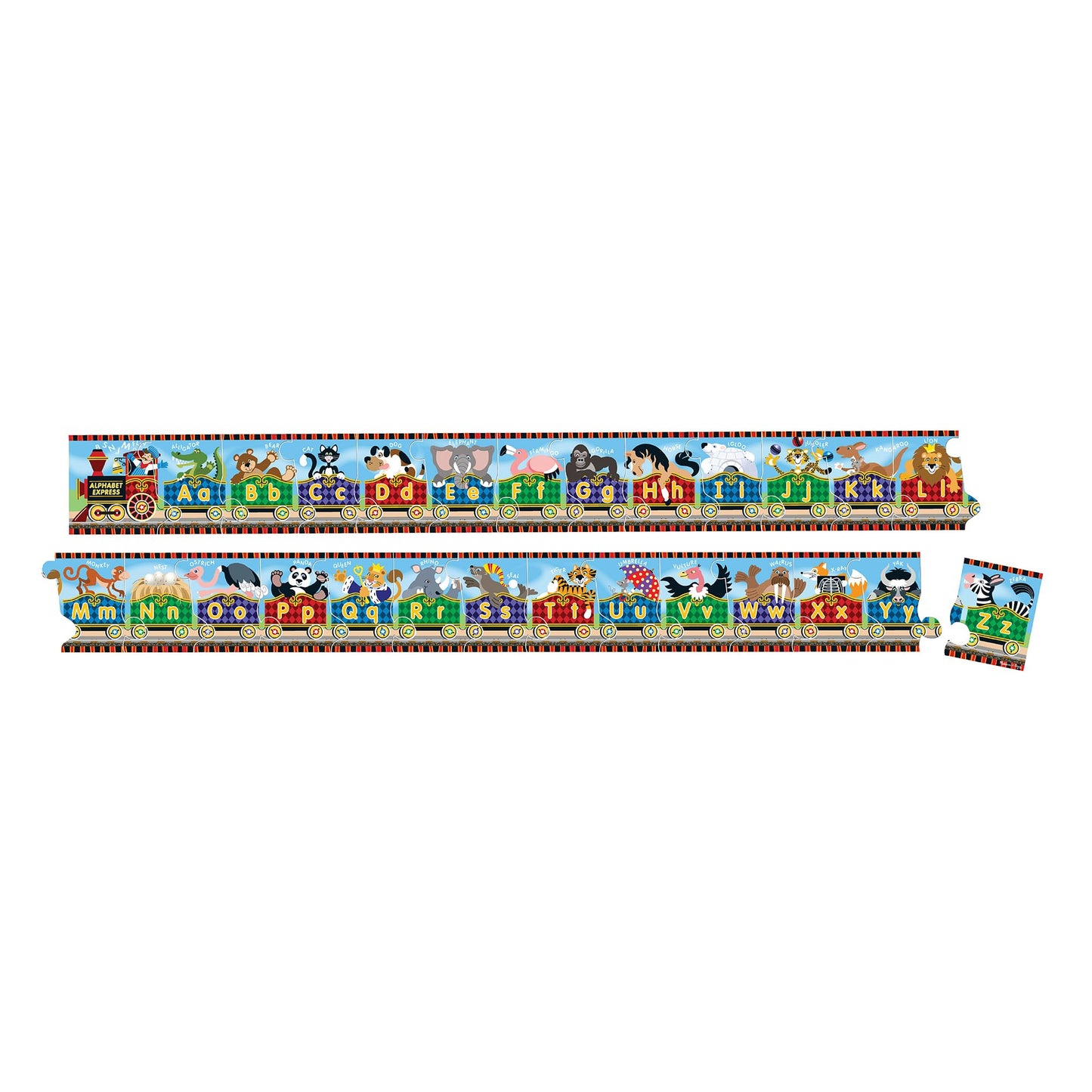 Melissa & Doug Alphabet Express Jumbo Jigsaw Floor Puzzle (27 pcs, 10 feet Long) - FSC Certified