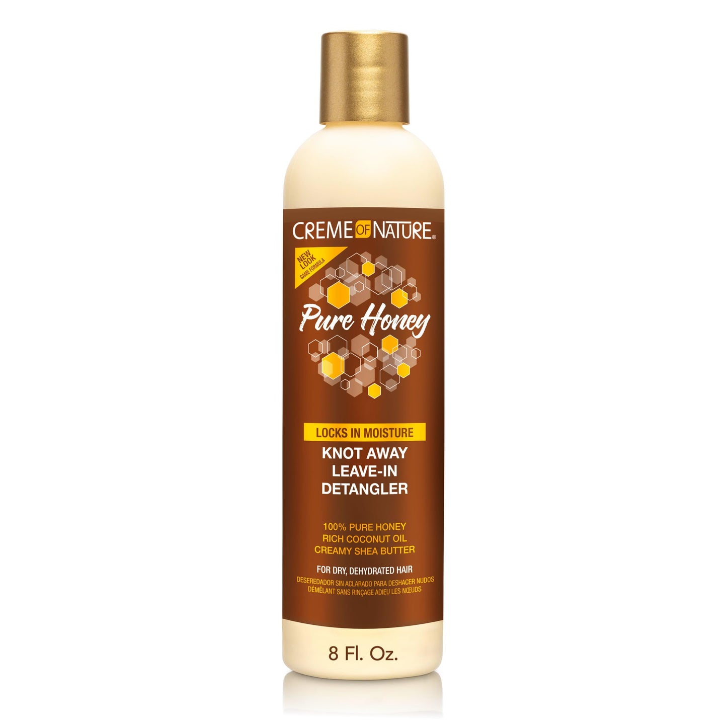 Creme of Nature Pure Honey Knot Away Leave-In Detangler 8 oz | Instantly Detangles & Softens | With Coconut Oil & Shea Butter for Dry Hair