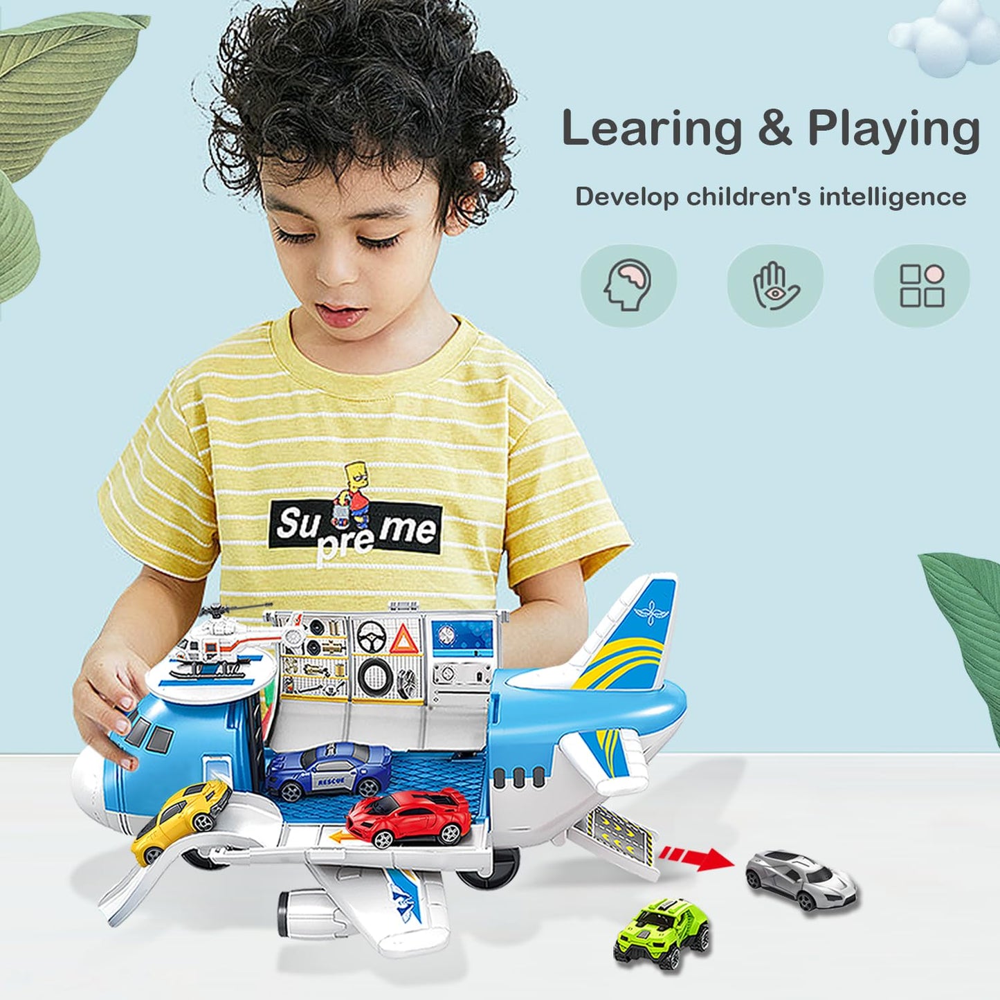 Airplane Toy for Toddlers & Kids, Ages 2-7 – Fun Plane Toy for Boys & Girls, Birthday Gift, Airplane Toys for 3-5 Year Olds