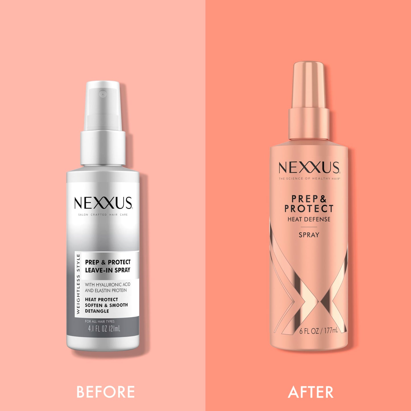 Nexxus Heat Defense Spray Prep & Protect for 450 degree heat protection, with StyleProtect Technology 6 oz