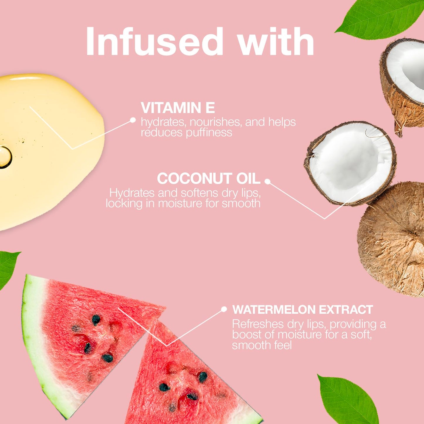 Palladio Lip Scrub Exfoliator – Moisturizing, Scented, Smooths Lips with Watermelon, Coconut & Vitamin E, Vegan & Cruelty-Free