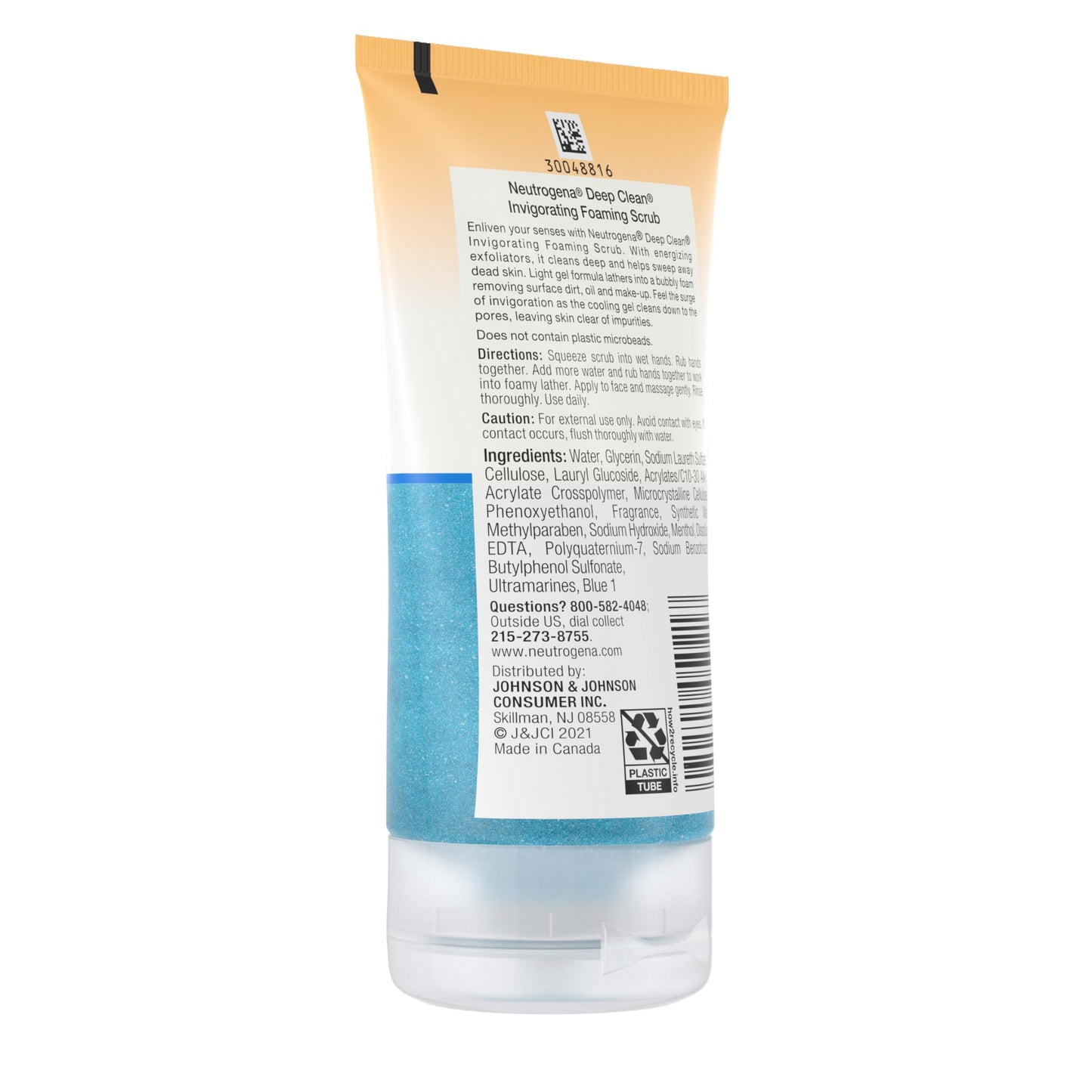 Neutrogena Deep Clean Foaming Exfoliating Face Wash – Gentle Gel Scrub with Glycerin to Remove Dirt, Oil & Makeup, 4.2 fl. oz